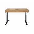 Modern Wood Laminate Office Electronic Sit Stand Desk Light Brown