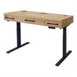 Modern Wood Laminate Office Electronic Sit Stand Desk Light Brown