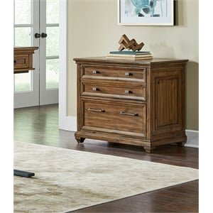 Martin Furniture Wood Lateral File Office Storage File Drawer in Natural Brown
