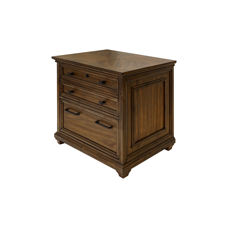 Martin Furniture Wood Lateral File Office Storage File Drawer in Natural Brown