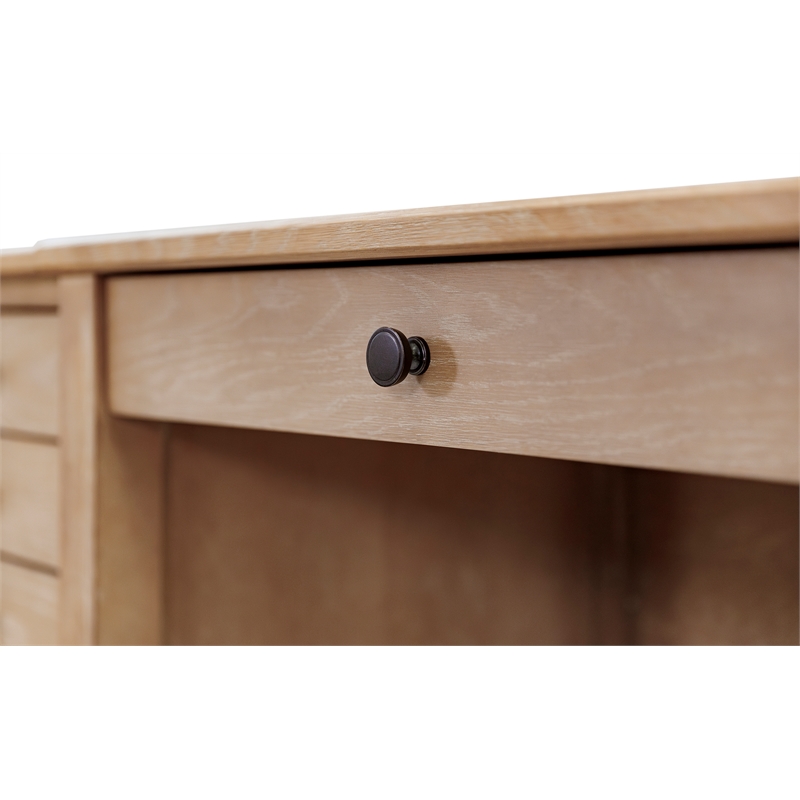 Modern Wood Credenza Wood Office Desk Writing  Fully Assembled Light Brown