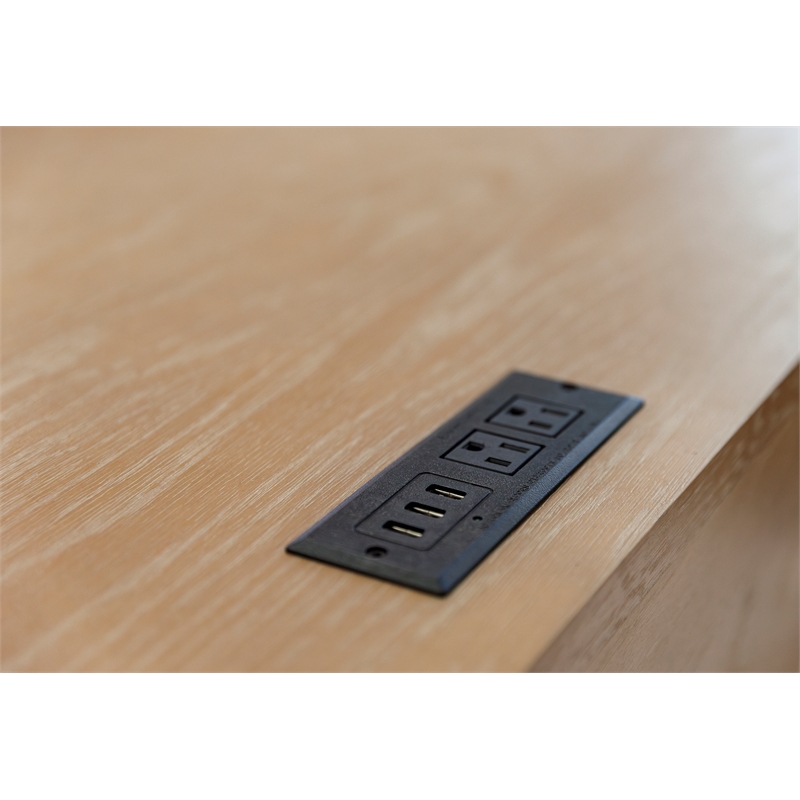 Modern Wood Credenza Wood Office Desk Writing  Fully Assembled Light Brown