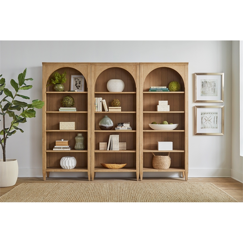 Martin Furniture Wood Open Bookcase Wall Office Cabinet Storage Bookcase Light Brown