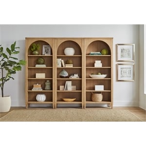 Martin Furniture Wood Open Bookcase Wall Office Cabinet Storage Bookcase Light Brown