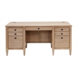 Modern Wood Double Pedestal Desk Wood Desk Fully Assembled Light Brown