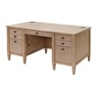 Modern Wood Double Pedestal Desk Wood Desk Fully Assembled Light Brown