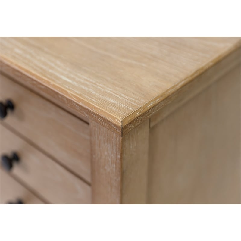 Modern Wood Double Pedestal Desk Wood Desk Fully Assembled Light Brown
