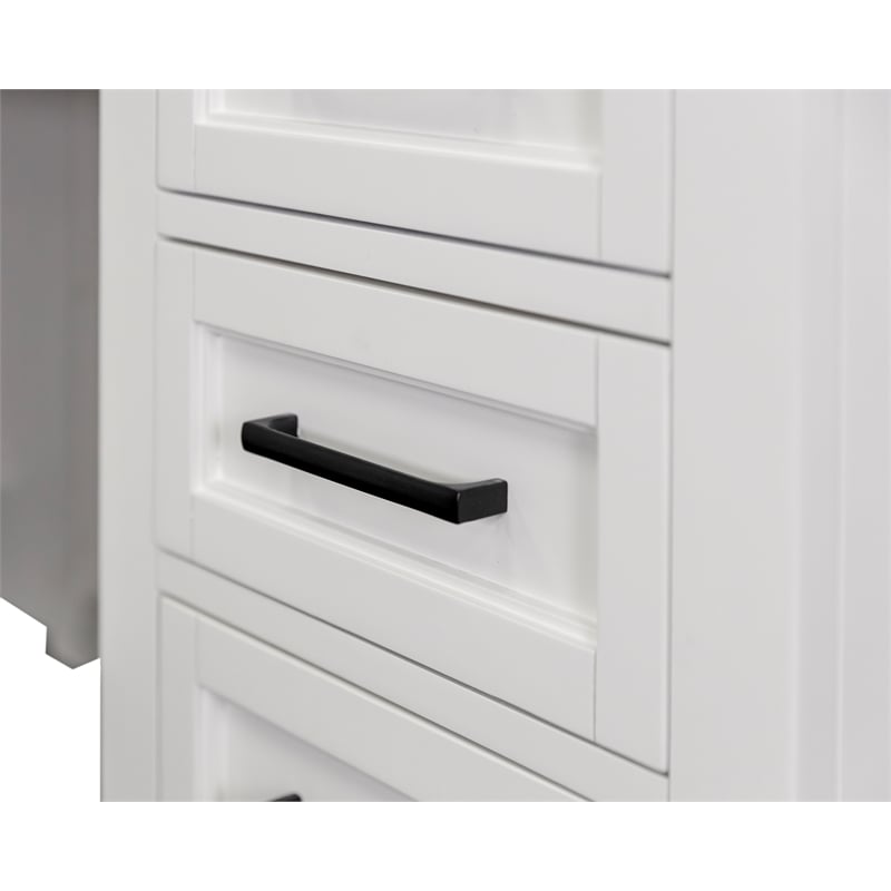 Modern Wood L-Desk & Return Writing Table & Return Office White
