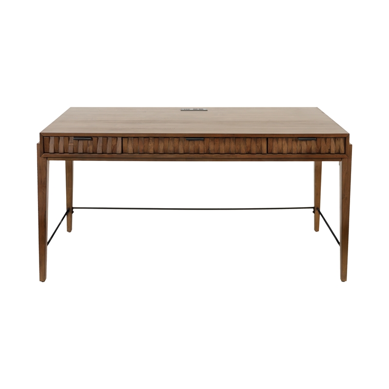 Mid-century Modern Writing Desk  Office Desk Wood Storage Desk Brown
