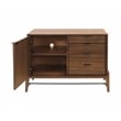Mid-century Wood Modern Small Console with File Drawers Brown