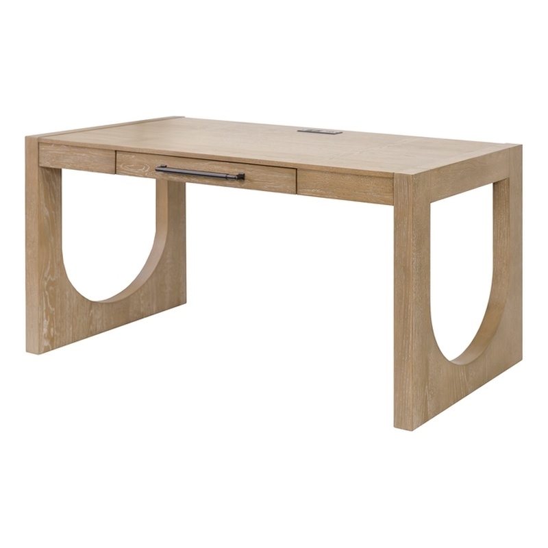 Martin Furniture Wood Writing Desk Office Desk Storage Desk Light Brown
