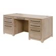 Martin Furniture Wood Double Pedestal Executive Office Desk in Light Brown