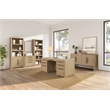 Martin Furniture Wood Double Pedestal Executive Office Desk in Light Brown