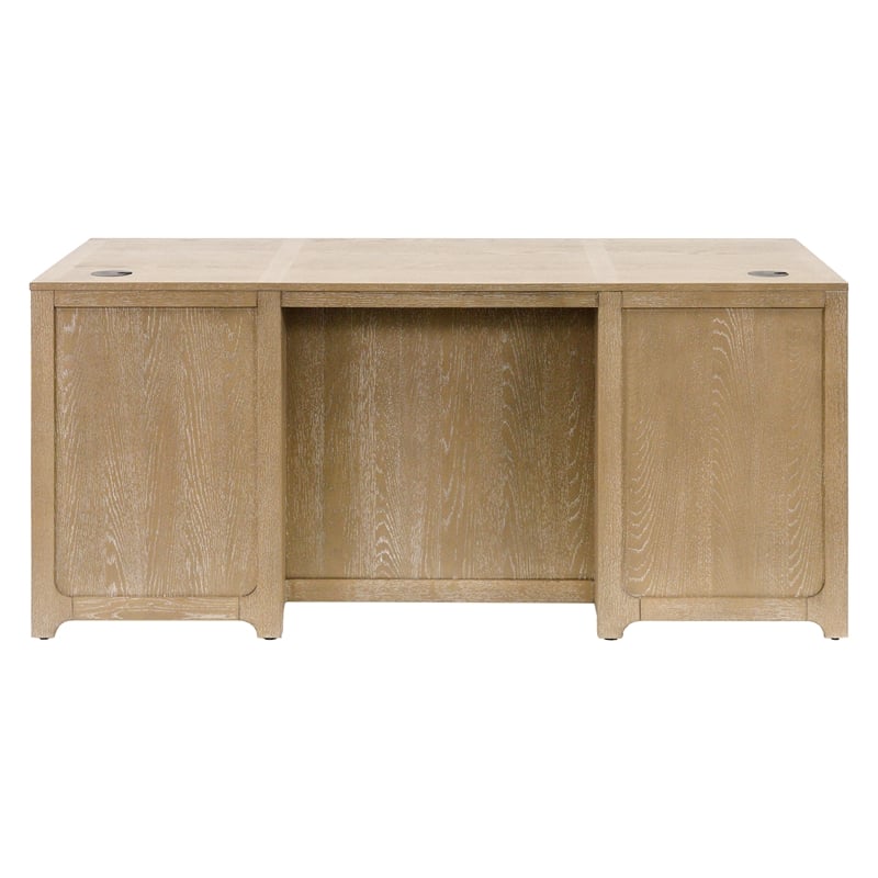 Martin Furniture Wood Double Pedestal Executive Office Desk in Light Brown