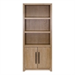 Martin Furniture Wood Bookcase with Doors Office Storage in Light Brown