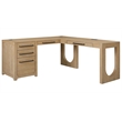 Martin Furniture Wood L-Shape Pedestal Desk with RHF Open Return Corner Desk Light Brown