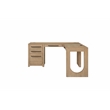 Martin Furniture Wood L-Shape Pedestal Desk with RHF Open Return Corner Desk Light Brown