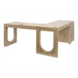 Martin Furniture Wood L-Shape Pedestal Desk with RHF Open Return Corner Desk Light Brown