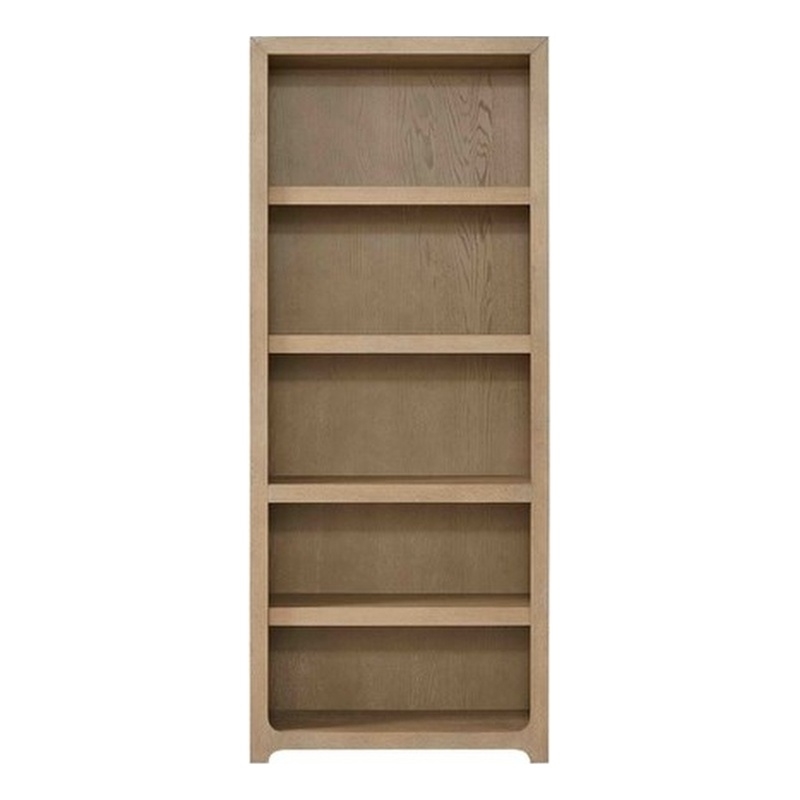 Martin Furniture Wood Open Bookcase Office Storage Shelving in Light Brown