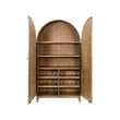 Coastal Arch shaped Bar Cabinet Dining Cabinet Fully Assembled Brown Wood