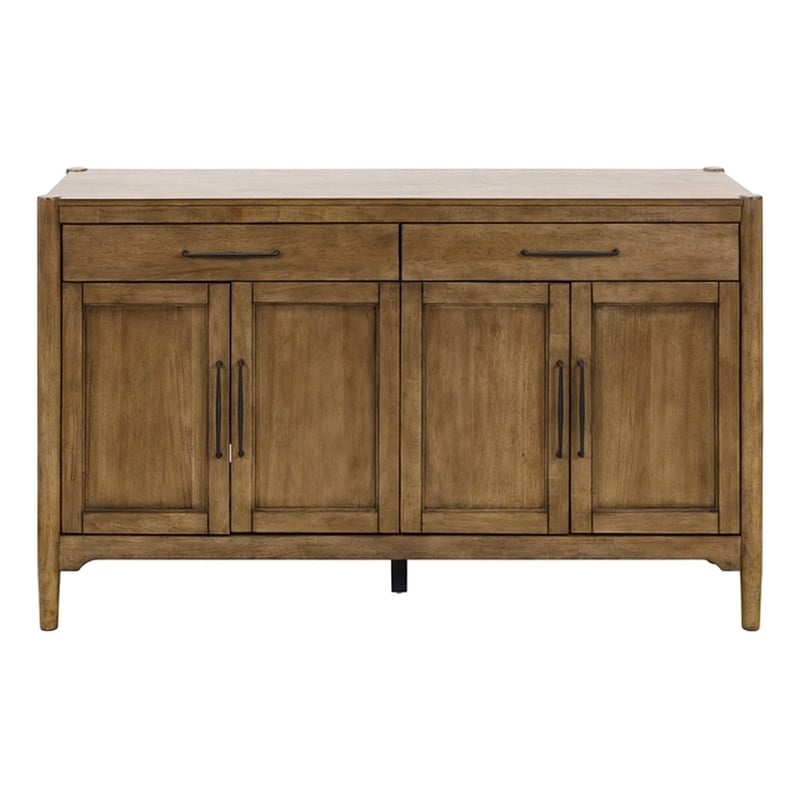 Modern Wood Sideboard Dining StorageTV Stand Fully Assembled Brown