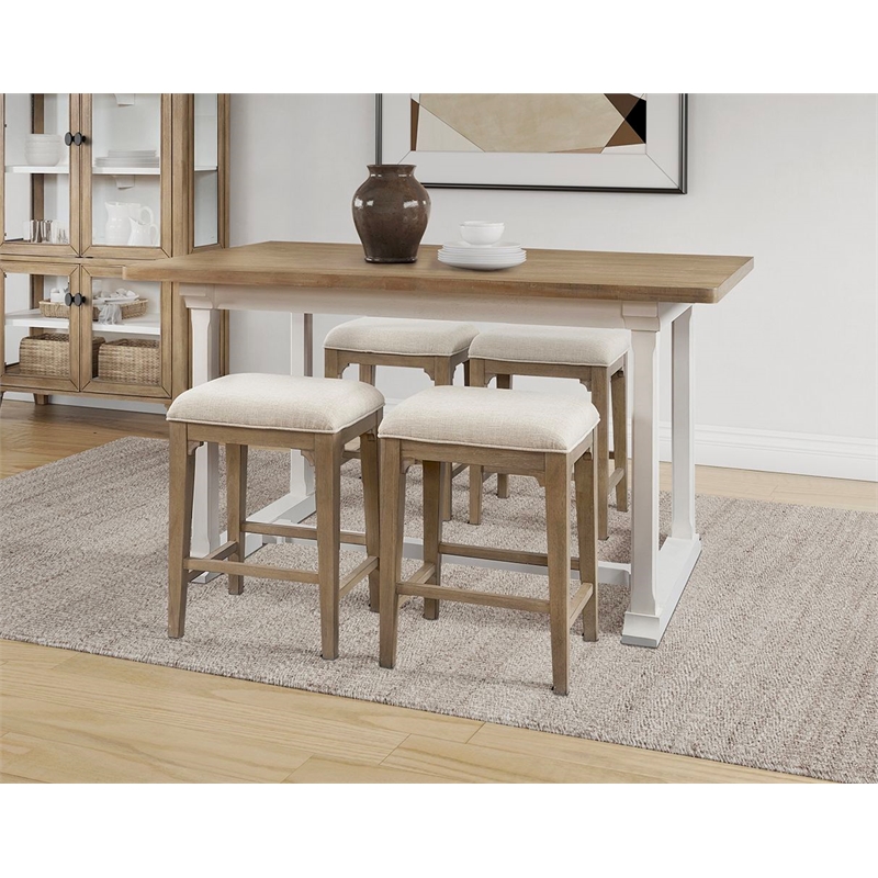Modern Wood Counter Height Kitchen Dining Table Kitching seating table Brown
