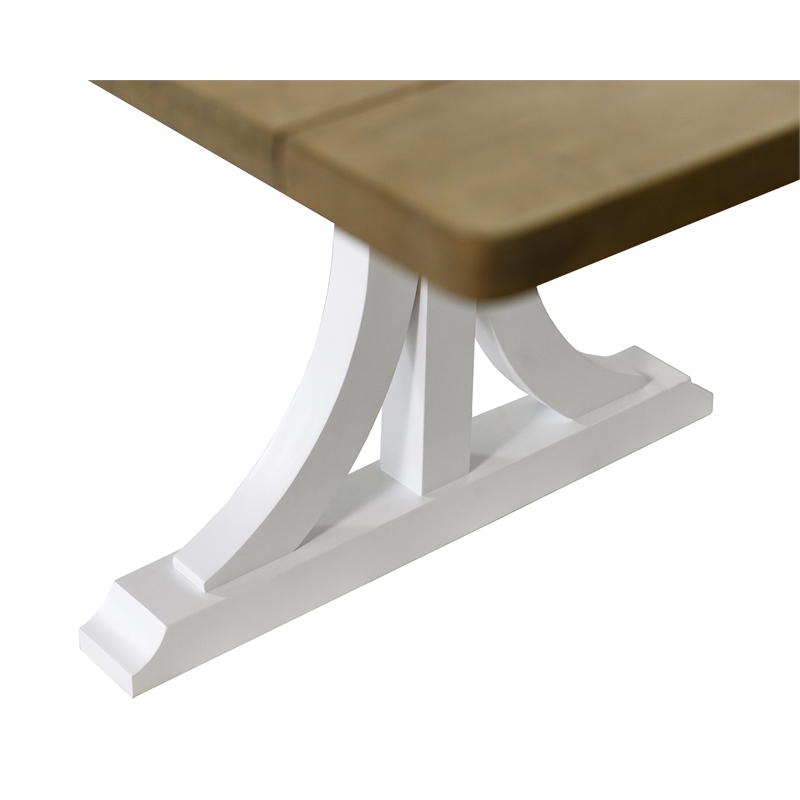 Modern Wood Rectangular Trestle Base Kitchen Dining Table Brown