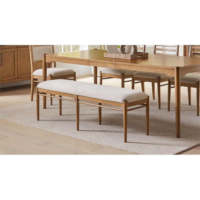 Modern Wood Dining Table Bench Kitchen seat Fully Assembled Brown
