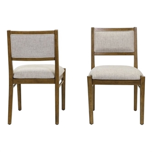 Two Wood Modern Upholstered Back Chairs Dining Seats Kitchen Table Seats Brown