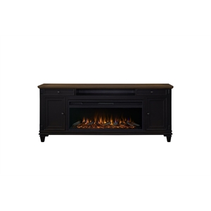 76&quot Traditional Fireplace Console Entertainment Fully Assembled White