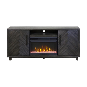 80&quot Fireplace Console Entertainment  Fully Assembled Gray