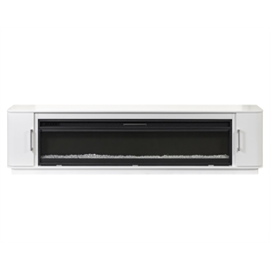 Modern 84&quot Fireplace Console Entertainment  Fully Assembled White