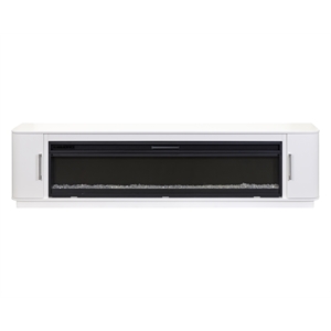Contemporary 96&quot Fireplace Console Entertainment  Fully Assembled White