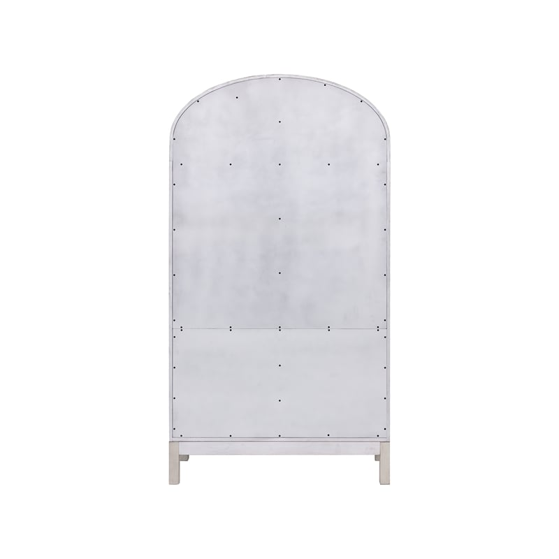 Modern Wood Arched Display Cabinet/Bookcase Fully Assembled White