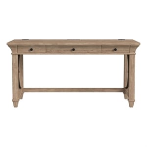 Traditional Wood Writing Desk Office Table with Drawers Brown