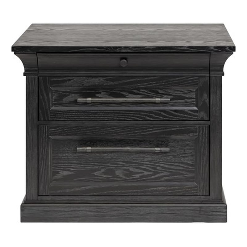 Traditional Wood Lateral File Office Storage Drawer Fully Assembled Black