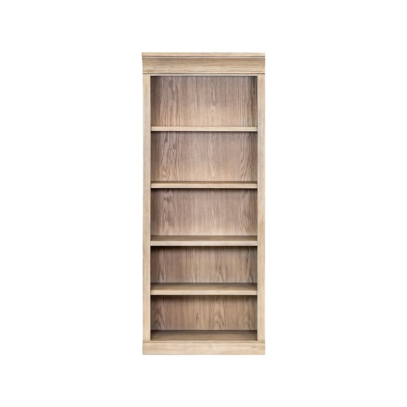 Traditional Wood Open Bookcase Office Storage Fully Assembled Brown