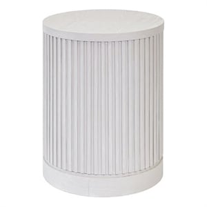 Modern Wood Living Room Entertainment Tulane Round Chair Side Table - White