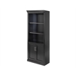 Modern Wood Lower Doors Bookcase Office Bookcase Fully Assembled Black