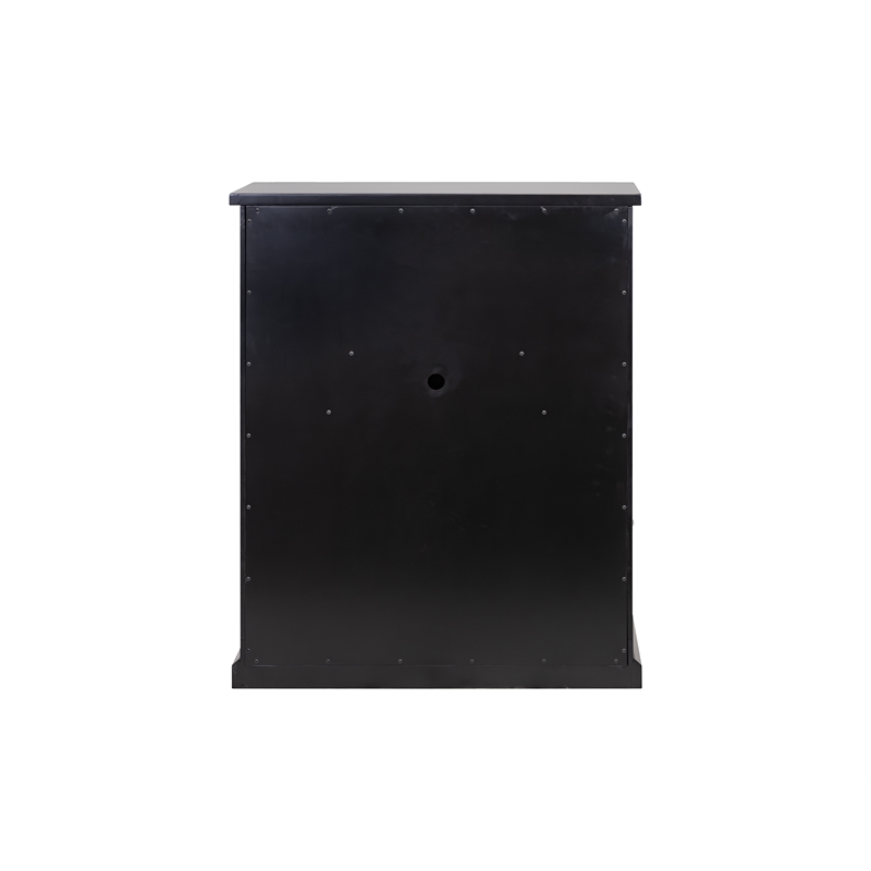 Modern Wood Drop-Lid Secretary Desk Fully Assembled Black Finish