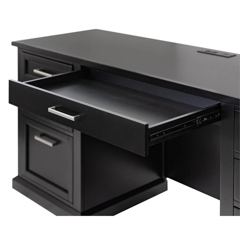 Modern Wood Desk Office Writing Table Credenza Fully Assembled Black