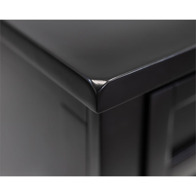Modern Wood Desk Office Writing Table Credenza Fully Assembled Black