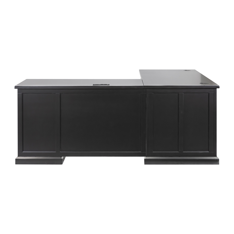 Modern Wood L-Desk & Return Writing Table & Return Office Desk & Return Black