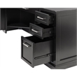 Modern Wood L-Desk & Return Writing Table & Return Office Desk & Return Black