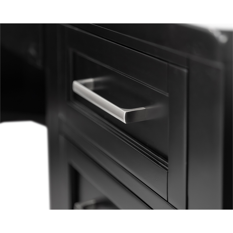 Modern Wood L-Desk & Return Writing Table & Return Office Desk & Return Black