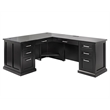 Modern Wood L-Desk & Return Writing Table & Return Office Desk & Return Black