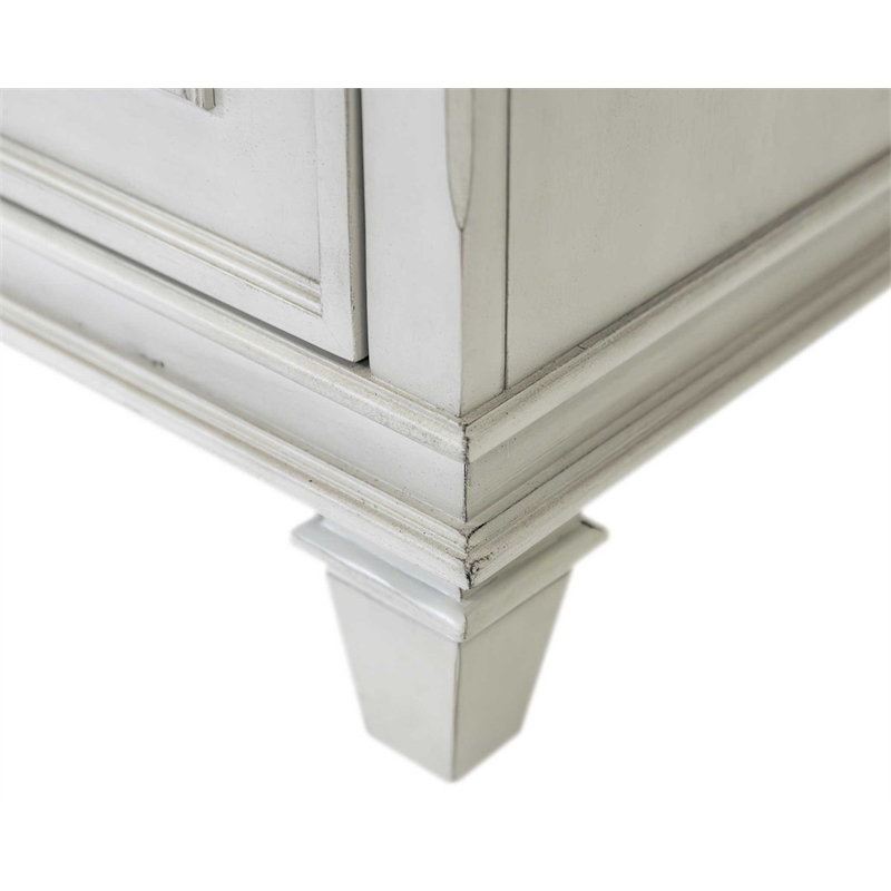Martin Furniture Hartford Wood Drop-Lid Secretary Desk in White