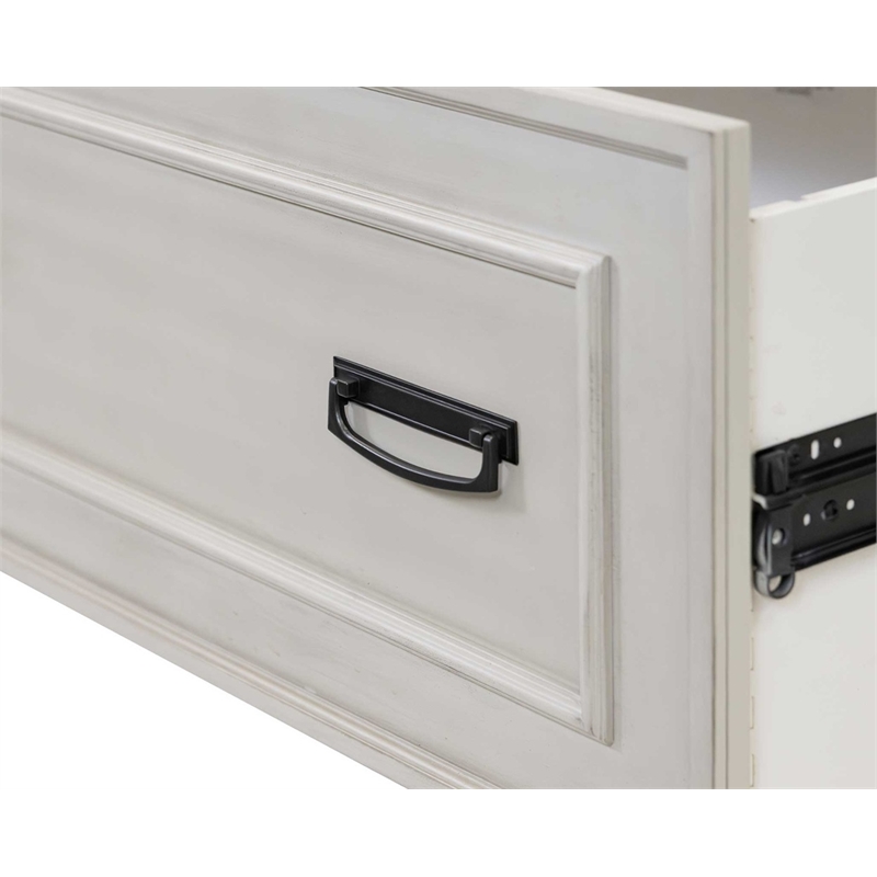 Martin Furniture Hartford Wood Drop-Lid Secretary Desk in White