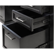 Modern Wood Hutch With Doors and Desk Storage Hutch Fully Assembled Black