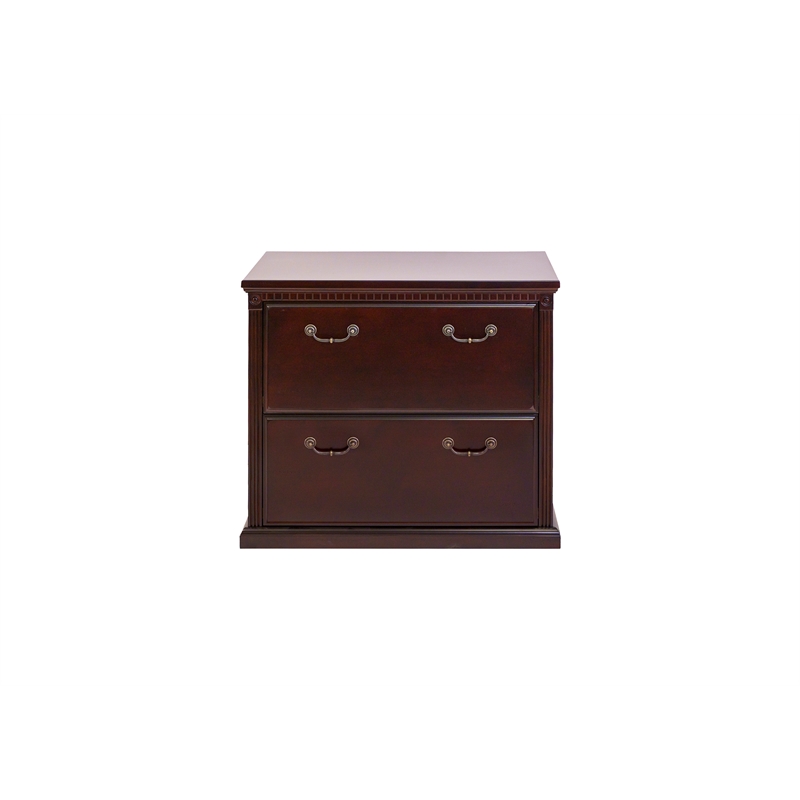 Huntington Two Wood Drawer Lateral File Cabinet Office Storage File Cherry